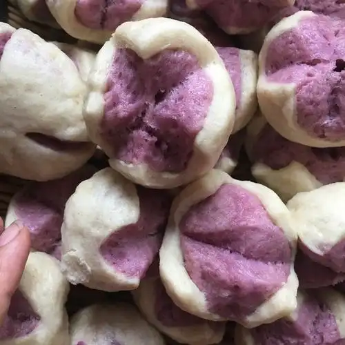 糖菓727做的紫薯开花馒头