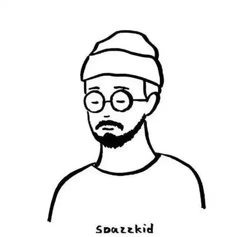 黑白简笔画简约干净男生头像