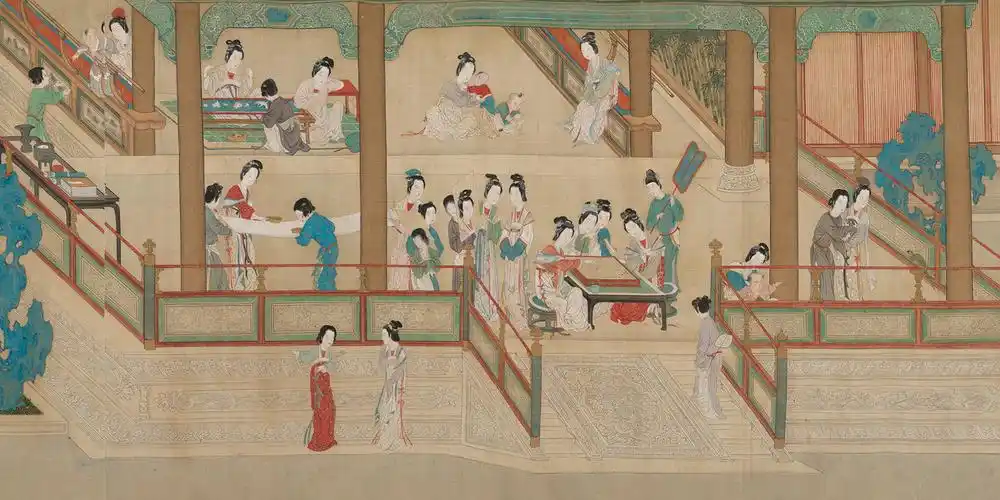 明 仇英 汉宫春晓图局部 30.6cm×574.