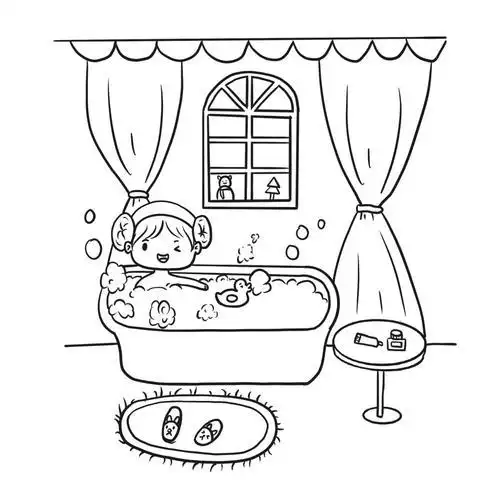 怎么画洗澡简笔画