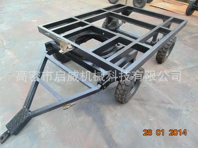 2吨平板拖车 厂家定做拖挂式平板车 物流全挂拖车