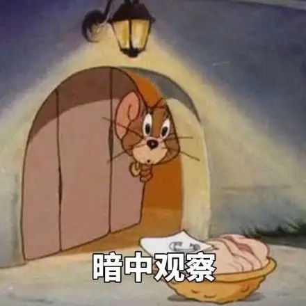 《猫和老鼠》杰瑞表情包:暗中观察_猫和老鼠_杰瑞表情