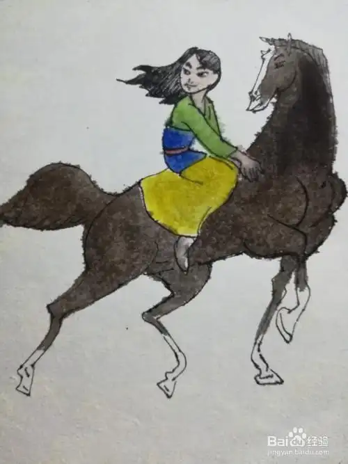 骑马的木兰简笔画图片木兰替父从军的简笔画花木兰迪士尼公主简笔画