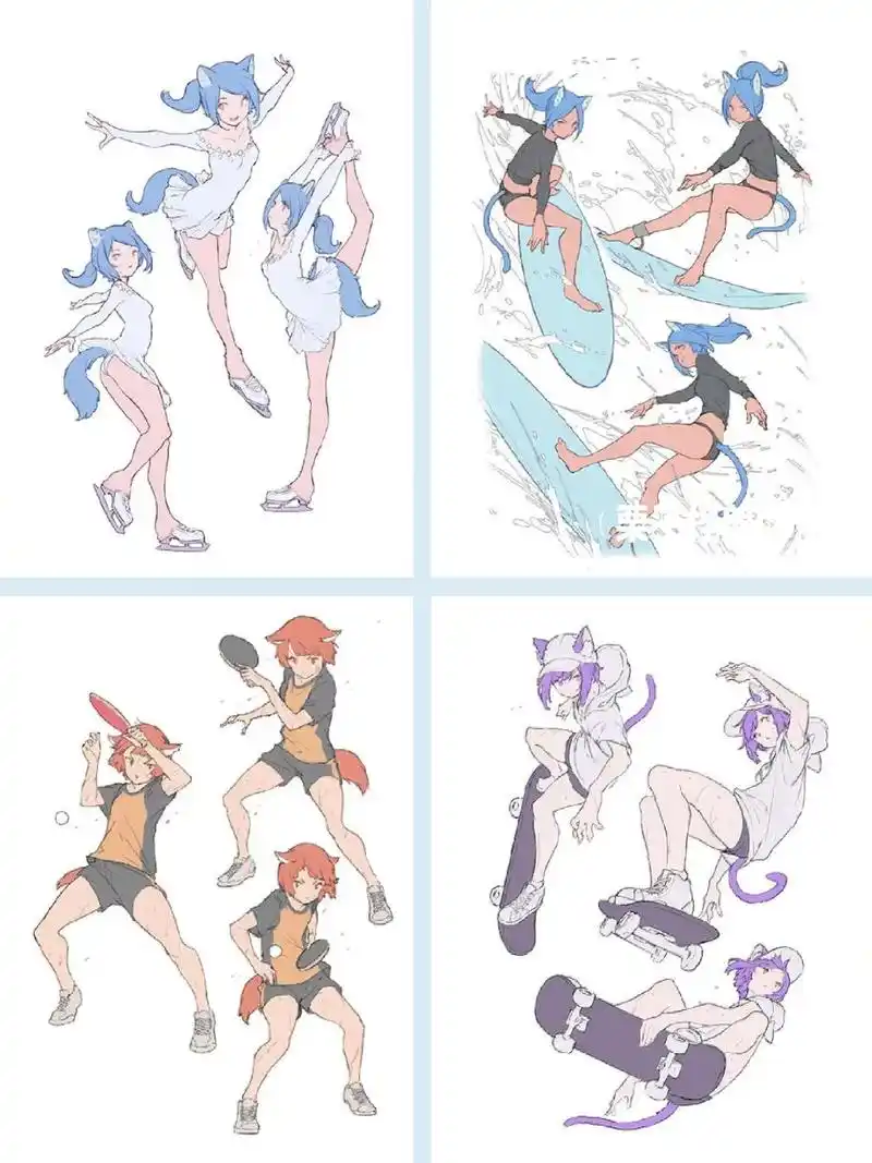 200张75漫画人体动态参考(附线稿)78 今天给宝子们分享的是