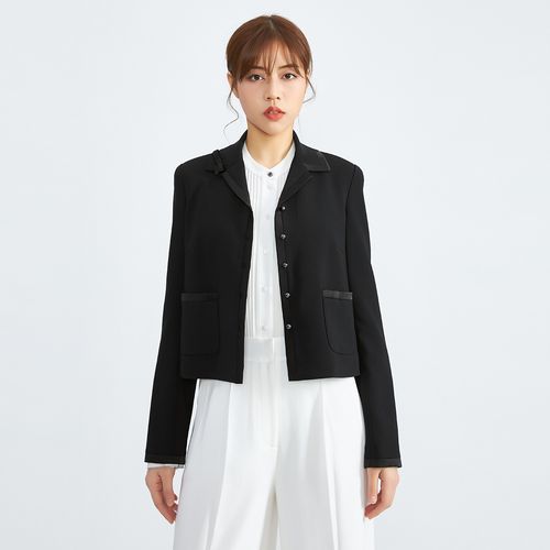 小翻领前排扣小西装女式西服1400438