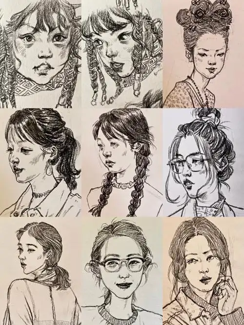 人物速写教程头部练习合辑