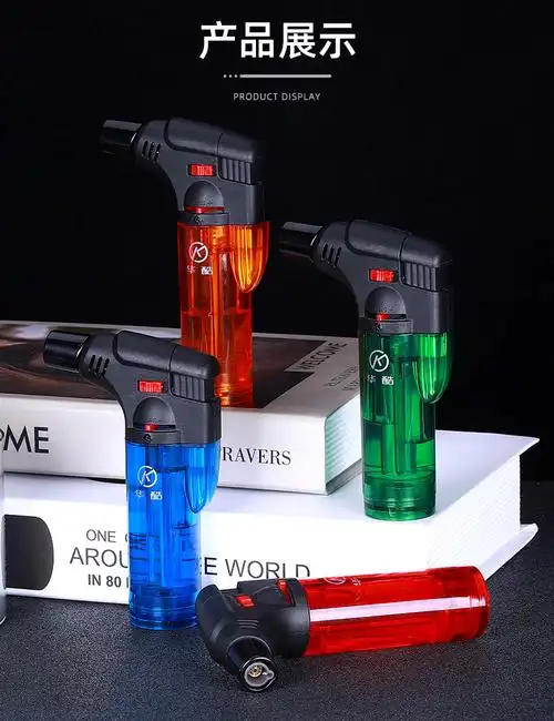 防风打火机高温焊枪喷枪点火器雪茄艾灸专用烧烤点火枪喷直冲充气10支