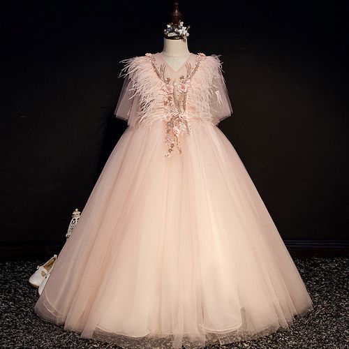 女童礼服2021秋季新款公主裙蓬蓬纱花童洋气婚纱裙钢琴走秀演出服