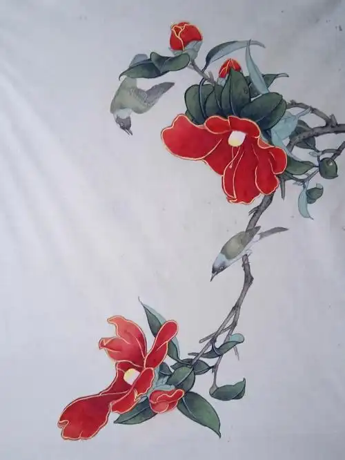 完成度90%总算画完啦等明天拿去装裱就完工了#国画  #工笔画  #临摹