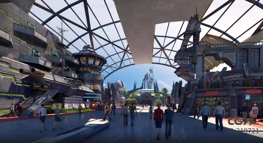 未来科幻主题乐园 机械未来入口大门