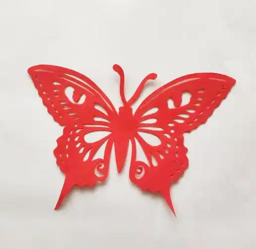 蝴蝶红色剪纸窗花装饰特色剪画学生儿童学校剪纸