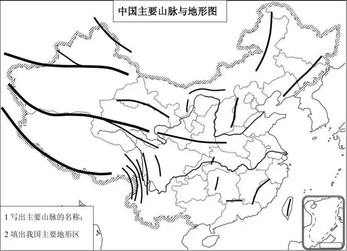我国山脉与地形图