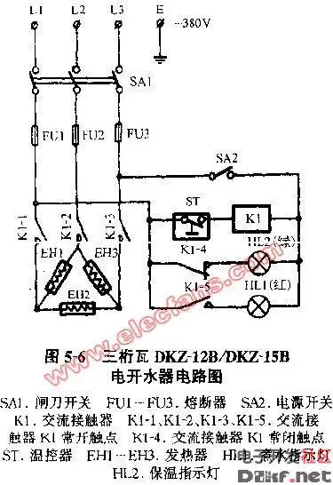 三桁瓦dkz-12bdkz-15b电开水器电路图