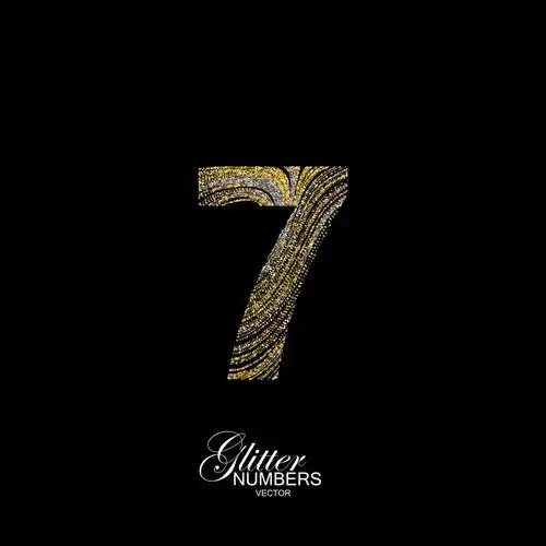 金色数字7矢量设计