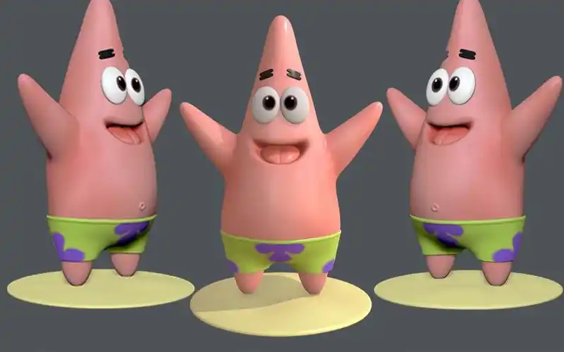 【zbrush卡通建模教程】派大星模型雕刻全流程教学,动画人物建模与