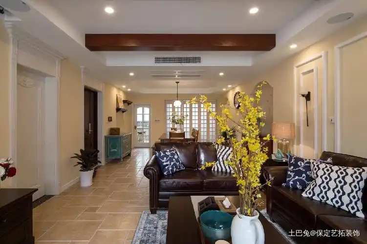 美式乡村风格春之圆舞曲客厅美式田园客厅设计图片赏析