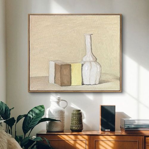 北欧餐厅创意装饰画莫兰迪色系复古静物油画小众艺术挂画世界名画