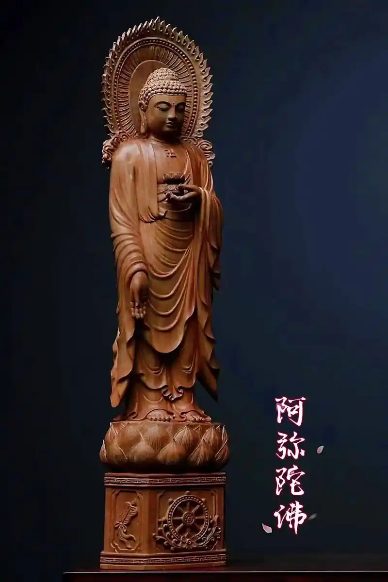 老山檀香——阿弥陀佛.#造像仪态安详沉静,造型生动传神,肉髻 - 抖音