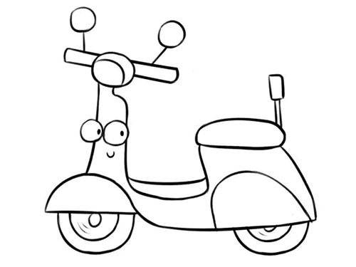 电动车简笔画教程