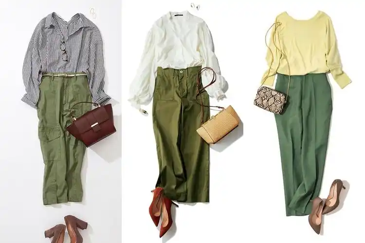 军绿色裤子配什么上衣好看军绿色裤子搭配