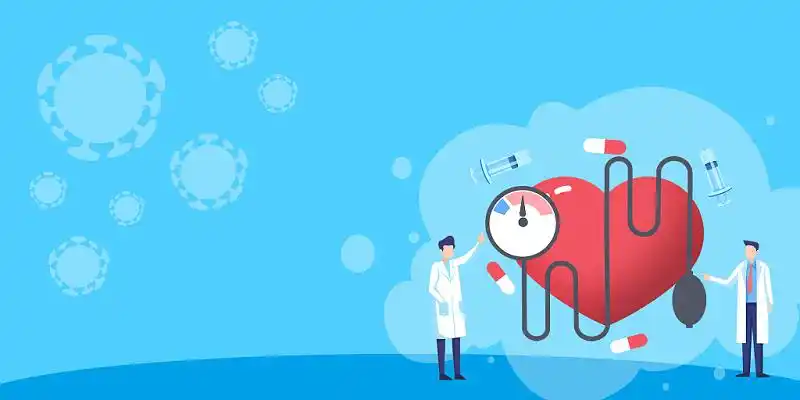 蓝色矢量简约医疗医生展板背景