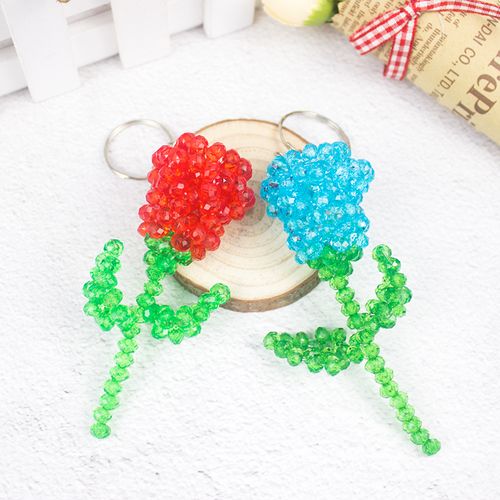 手工编织玫瑰花串珠成品手机挂件diy辣椒苹果包包饰品钥匙小挂饰