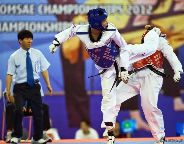 跆拳道比赛的画面