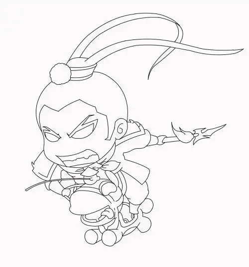 吕布卡通可爱简笔画