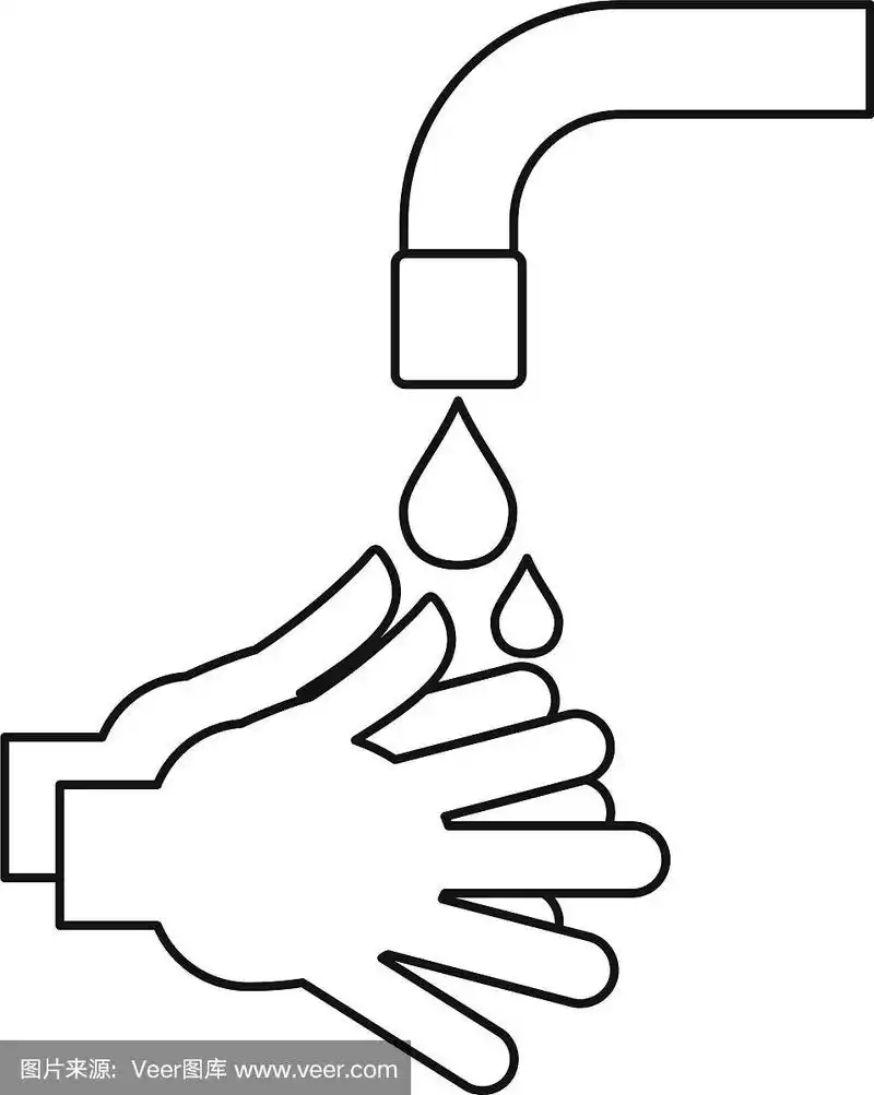 洗手图标轮廓风格