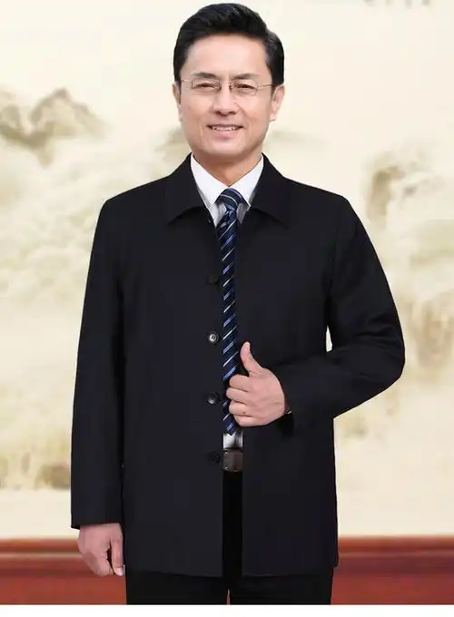 恒源祥 高端品牌男装干部夹克外套公务官员书记领导行政男装春秋季薄