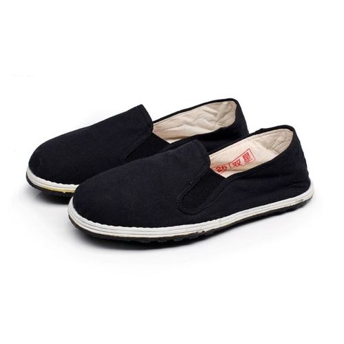 正品双星帆布休闲平底单鞋司机工作鞋厂家直销千层底男鞋轻黑布鞋