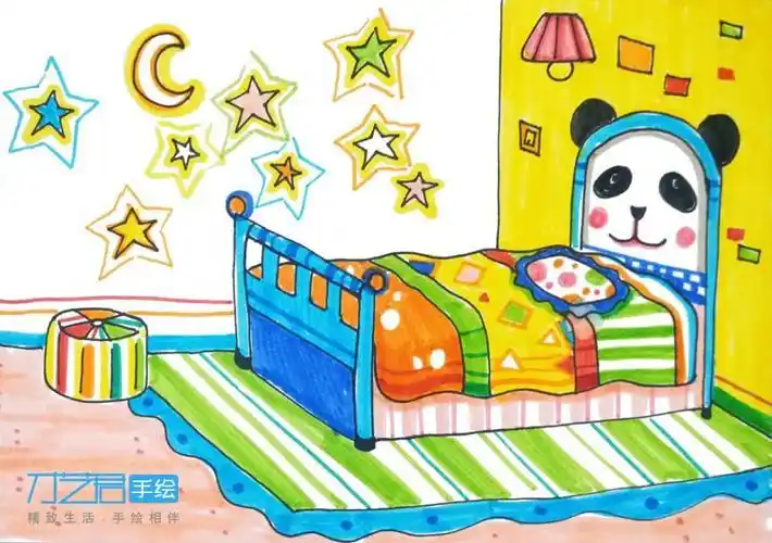 画卧室简笔画彩色