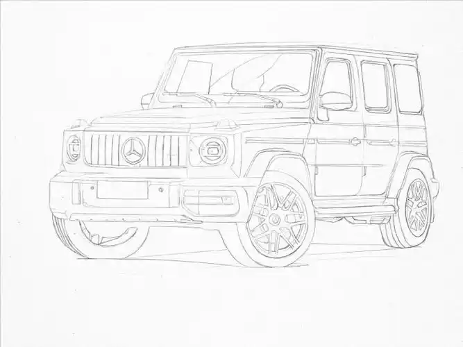 【图】【jason】男人的梦想之车——手绘奔驰g63(2020)_汽车插画论坛