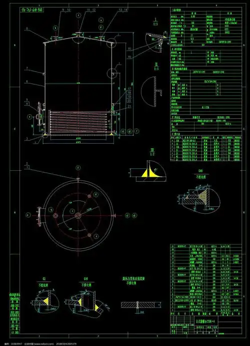 cad立式储罐图纸