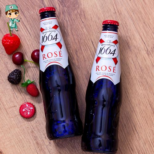 国产1664桃红红啤酒330ml24瓶法国果味小麦白精酿啤酒