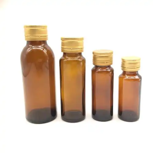 棕色口服液瓶配防盗铝盖耐高温蒸煮可灭菌