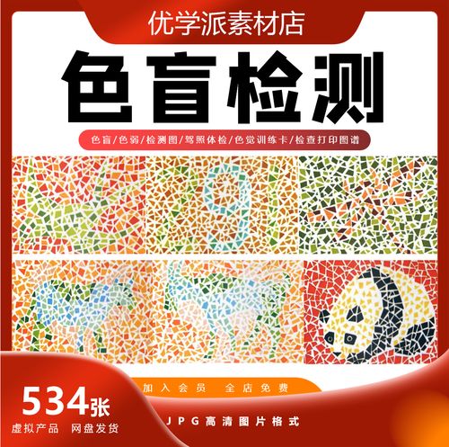 色盲色弱检测图驾照体检色觉训练卡检查打印图谱12套全套电子版