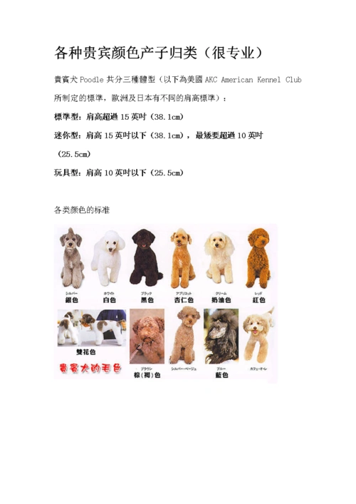 各种贵宾颜产子归类.doc