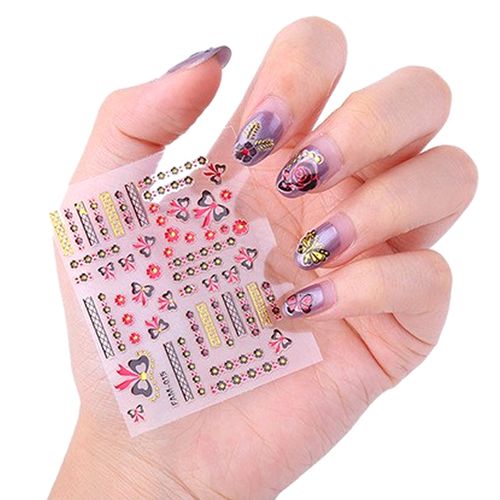 30张小清新指甲装饰贴纸 烫金烫银蝴蝶ins小红书网红防水指甲贴纸