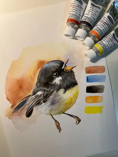 水彩  #手绘  #绘画过程  #动物 #小鸟 #水彩动物 #美术