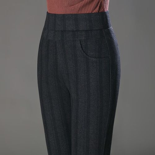 50-60岁 70岁妈妈秋冬天穿的中老年女裤秋季格子长裤中年妈妈裤外穿