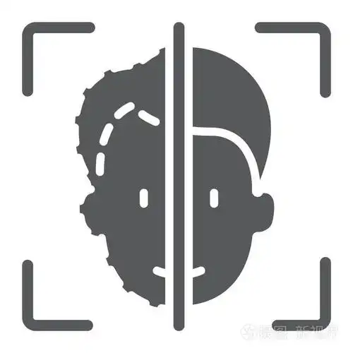 脸id 标志符号, 人脸识别和人脸识别, 面扫描符号, 矢量图形, 在白色