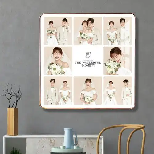 九宫格相框挂墙儿童宝宝创意组合结婚照全家福婚纱照放大定制水晶