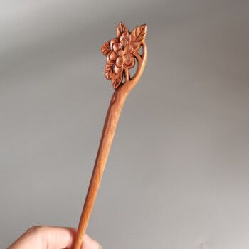 韩莱缇(hlt)网红一鹿有你桃木发簪成品旗袍汉服鹿角簪子配饰 木兰花