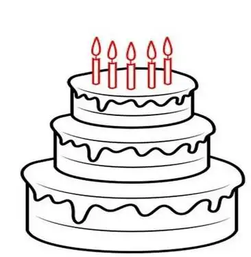 简笔生日蛋糕合集100副幼儿简笔画,快拿去教宝宝生日蛋糕简笔画原创