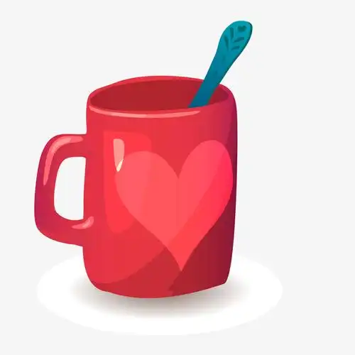 卡通牙杯设计矢量图