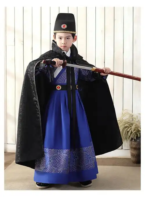 明朝锦衣卫飞鱼服绣春刀服装儿童古装武侠服飞鱼男童汉服帅气服装古风