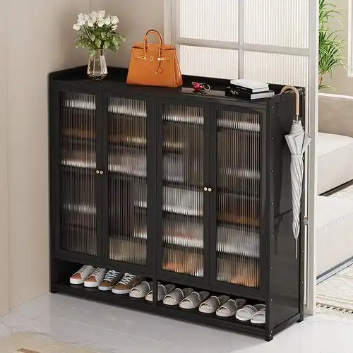 鞋柜多层家用门口简易透明隔板出租屋防尘鞋架收纳神器省空间鞋柜