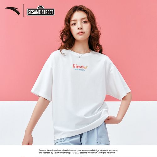 安踏芝麻街联名款丨sorona冰感短袖恤女夏季休闲运动t恤