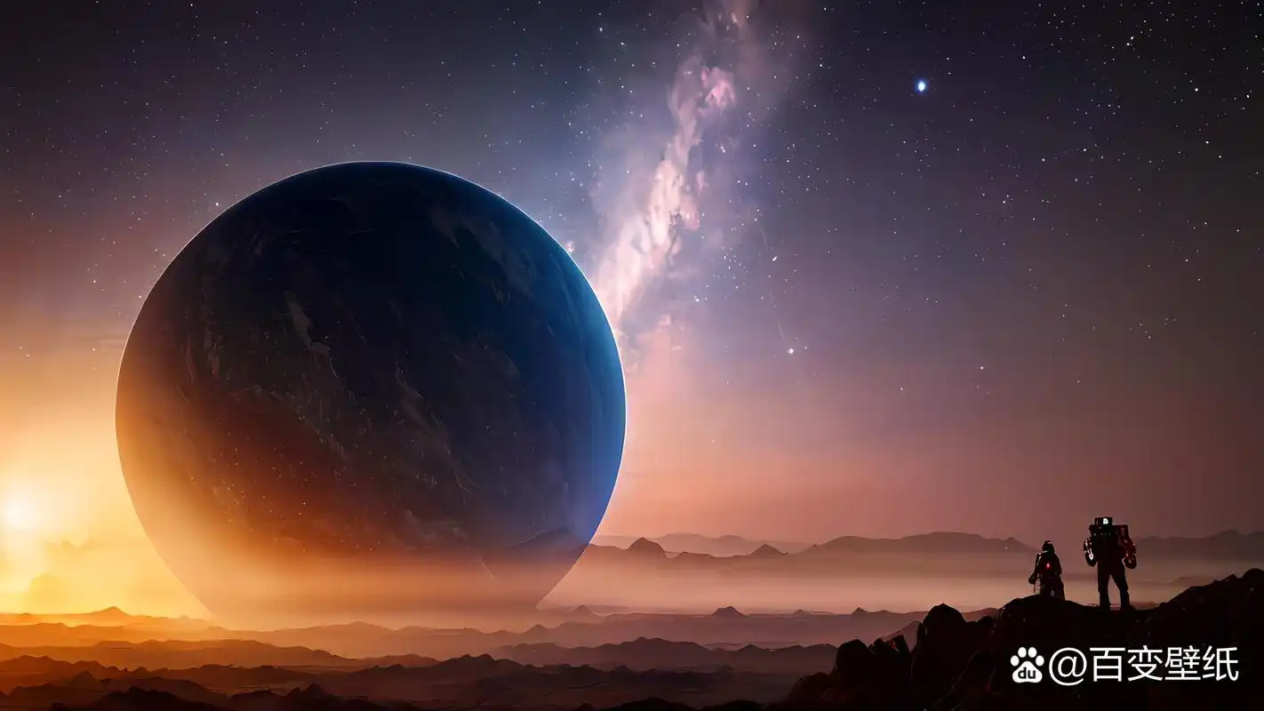 "凝望电脑壁纸上的宇宙,仿佛能触摸到那遥远的星辰.